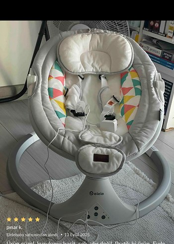 Gri Beyaz Bebek Elektrikli Ana kucağı - Görsel 3