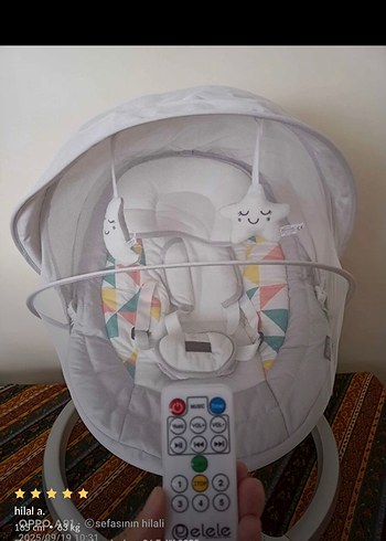 Gri Beyaz Bebek Elektrikli Ana kucağı - Görsel 2