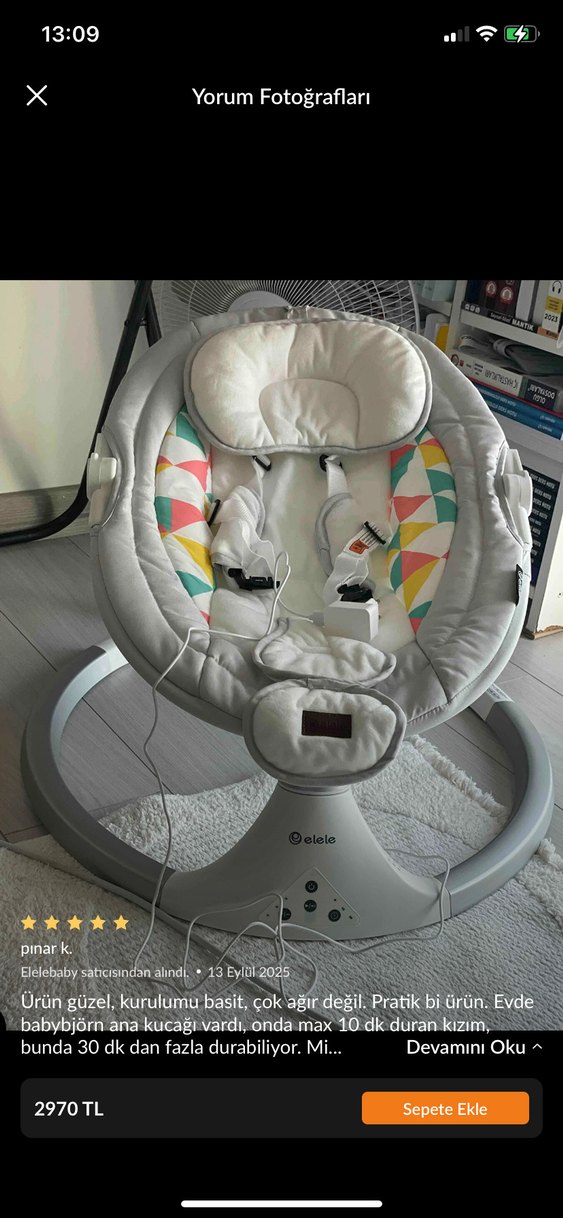 Gri Beyaz Bebek Elektrikli Ana kucağı - Görsel 3