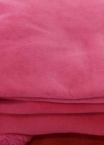 Kızlar için Kapüşonlu Pembe Kadife Pijama takımı - Görsel 2