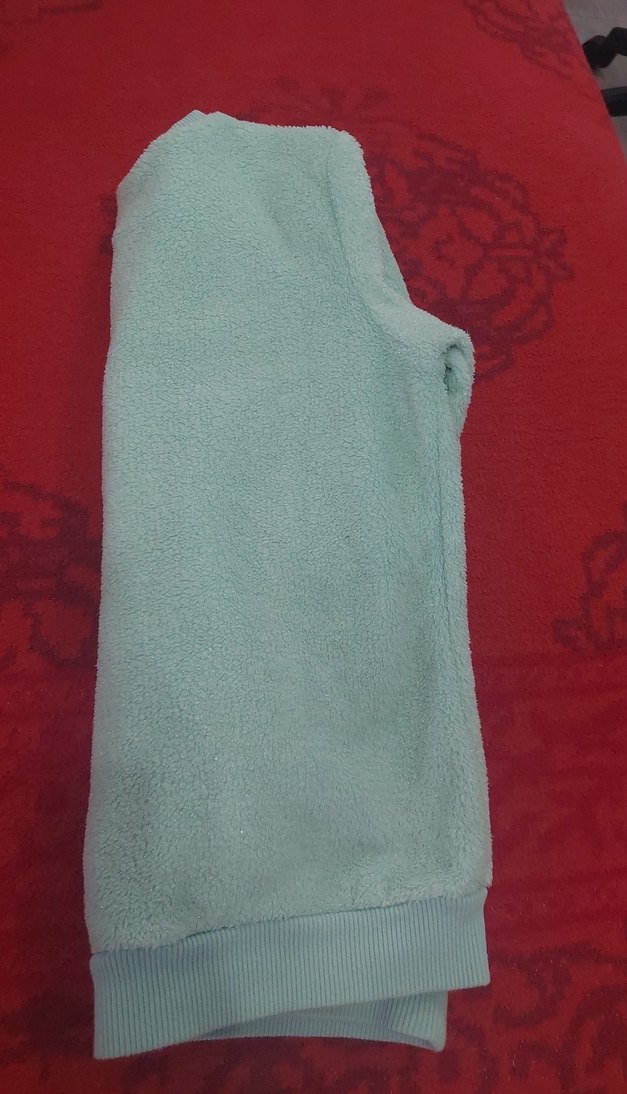 Kızlar için Turkuaz Peluş Sweatshirt - Görsel 3