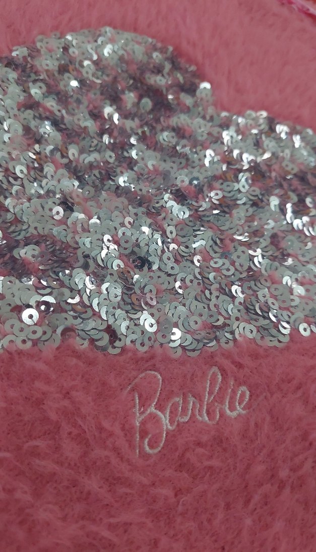 Pullu Kalp İşlemeli Pembe Yumuşak Kız Çocuk Kazak - Görsel 2