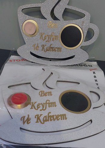 Gri Kahve Fincanı Şeklinde Dekoratif sunum tepsisi