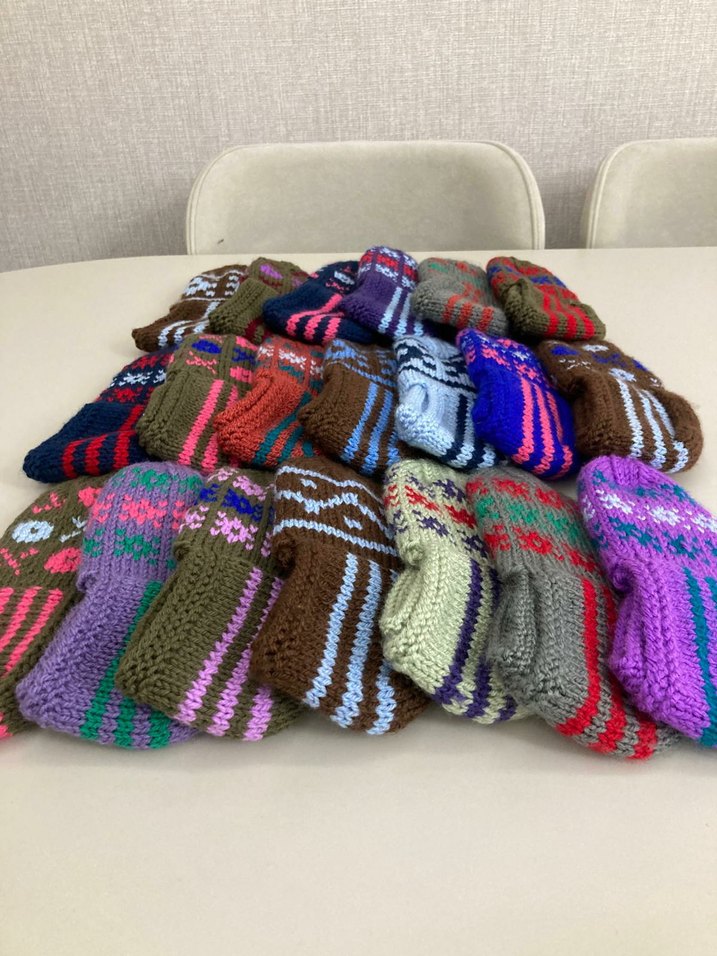 Renkli Desenli el orgüsü kadın çeyizlik patikler Ev Terlikleri - Görsel 2