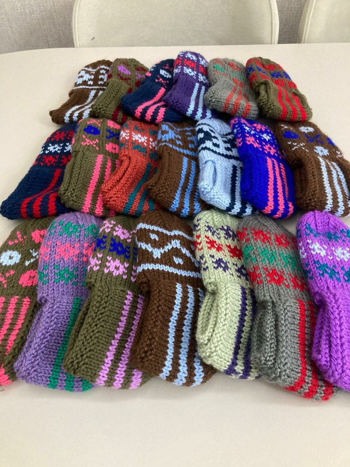 Renkli Desenli el orgüsü kadın çeyizlik patikler Ev Terlikleri - Görsel 3