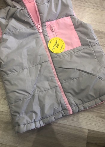 Kız Çocuk Kapüşonlu Fermuarlı Yelek - Görsel 6