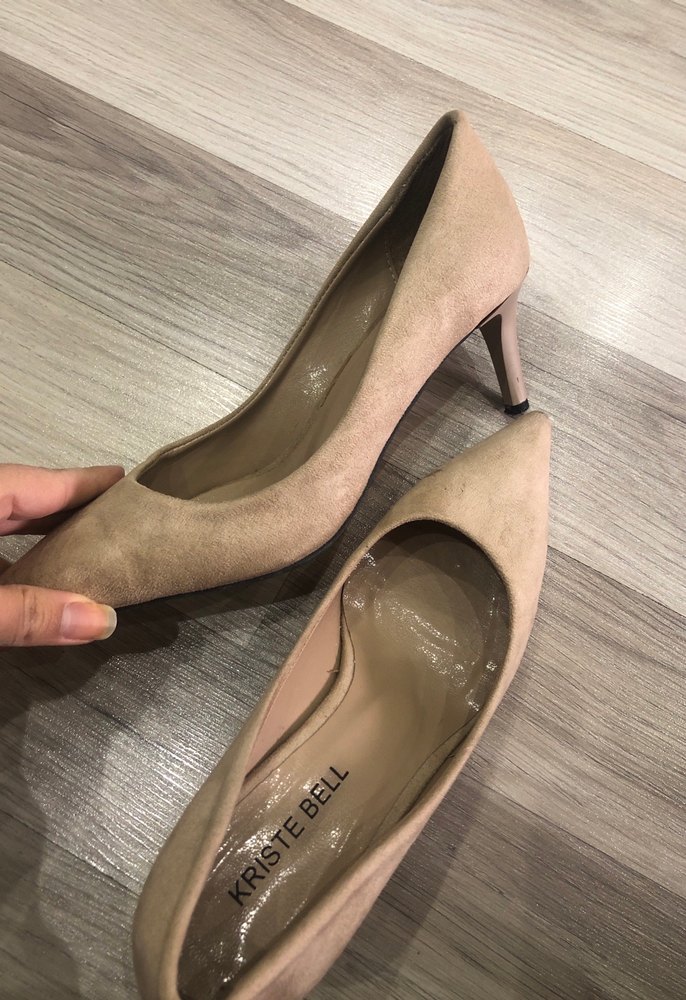 Bej Süet Stiletto Topuklu Kadın Ayakkabı - Görsel 5