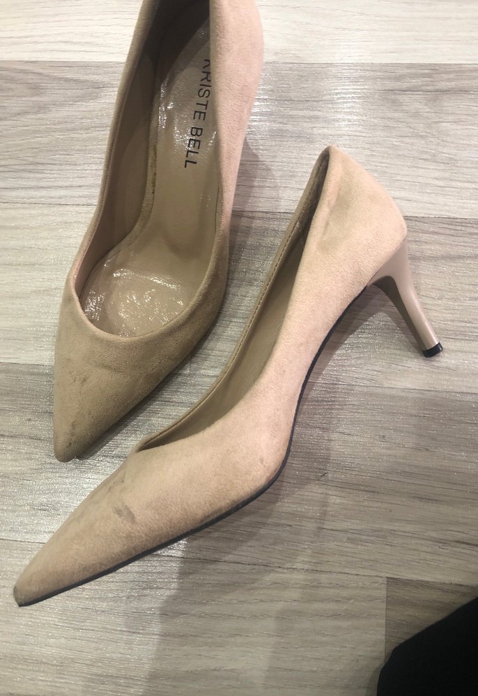 Bej Süet Stiletto Topuklu Kadın Ayakkabı - Görsel 2