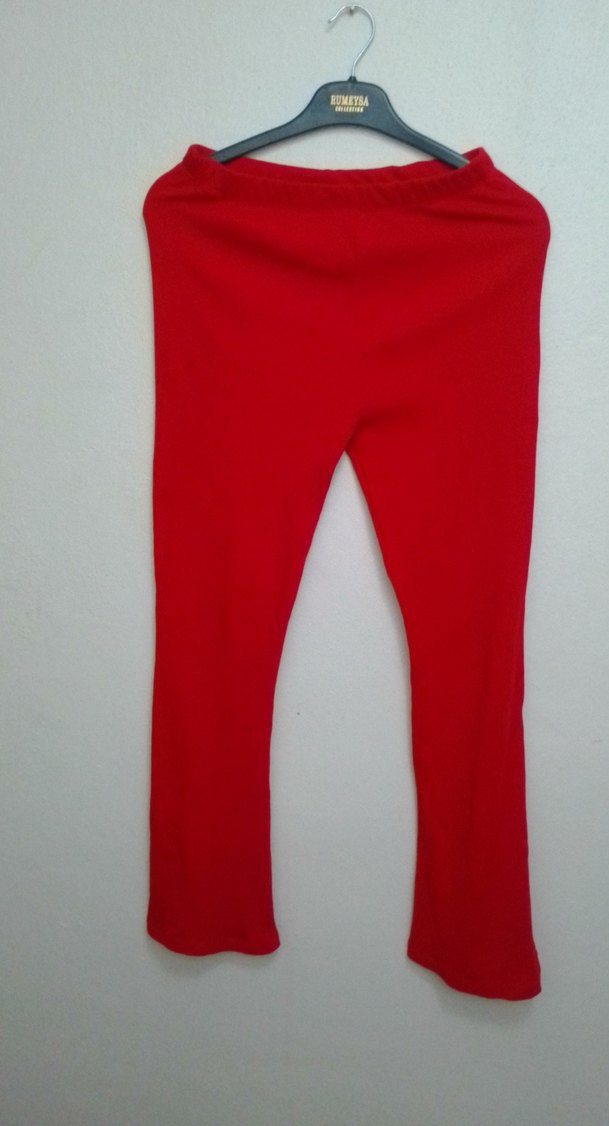 Kız Çocuk Kırmızı Dar Kesim Pantolon - Görsel 3