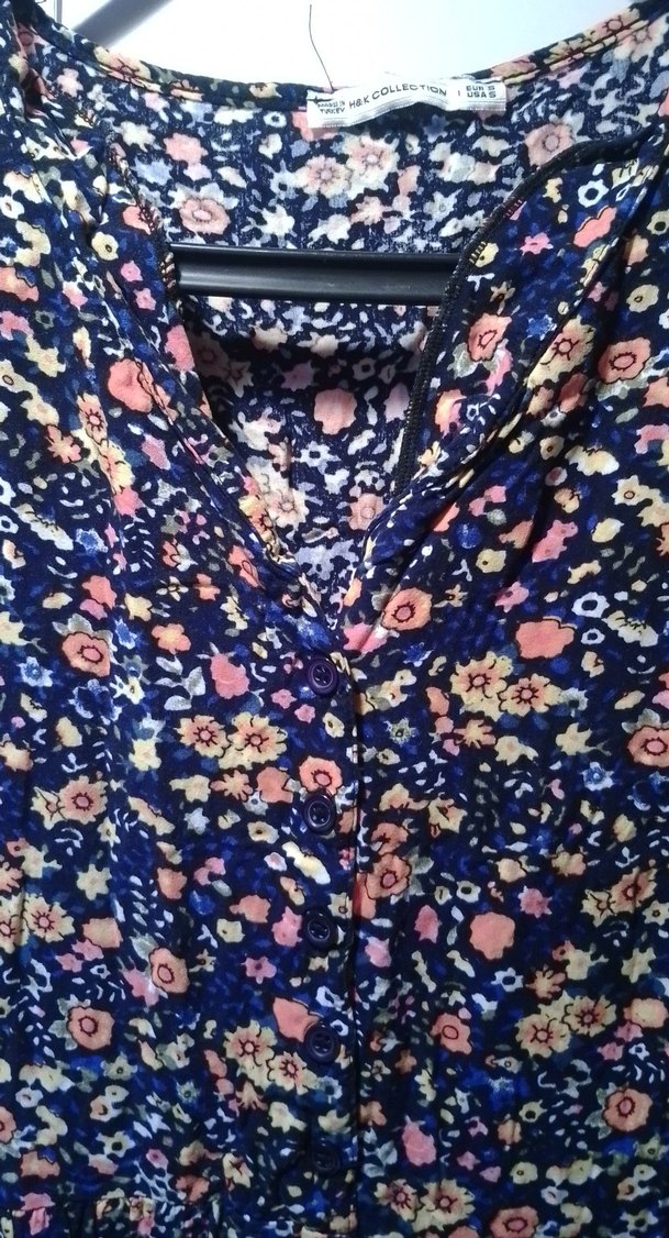 Çiçek Desenli  Uzun Elbise - Görsel 3