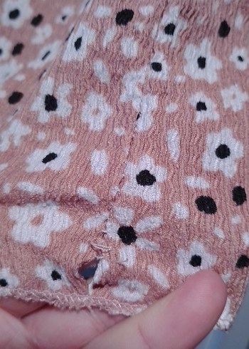 Bej Çiçek Desenli Bohem Kadın Bluz - Görsel 4