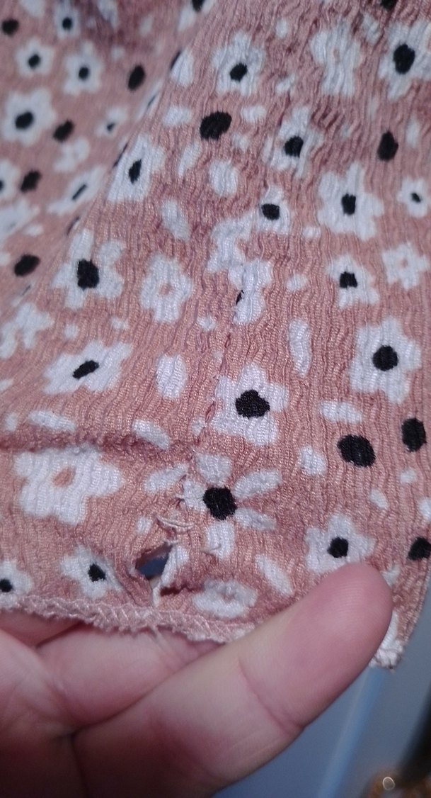 Bej Çiçek Desenli Bohem Kadın Bluz - Görsel 4