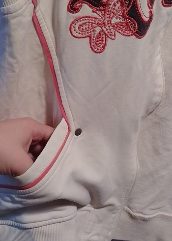 Beyaz Fermuarlı Spor Kadın Yelek - Görsel 3