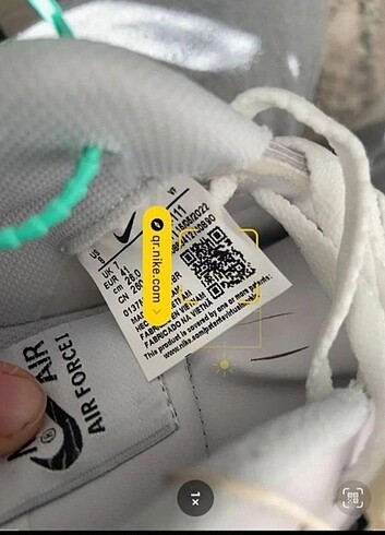 37 Beden beyaz Renk Nike air force