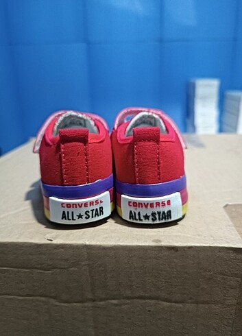 24 Beden KIRMIZI CONVERSE BEBEK ÇOCUK SPOR AYAKKABI