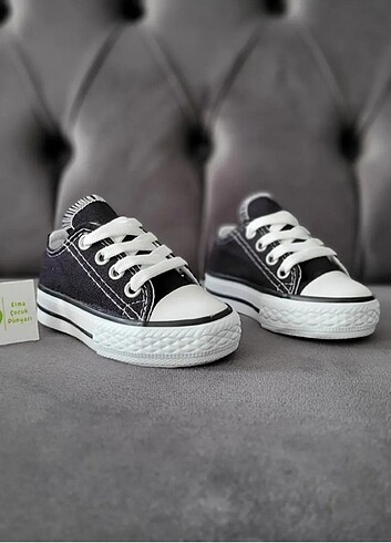 SİYAH KISA BEBEK - ÇOCUK CONVERSE SPOR AYAKKABI