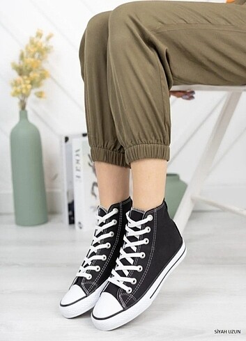 SİYAH UZUN CONVERSE SPOR AYAKKABI 