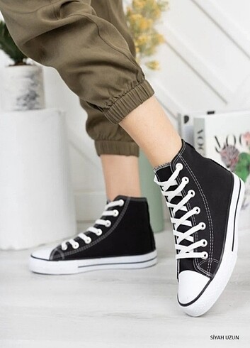 Converse SİYAH UZUN CONVERSE SPOR AYAKKABI