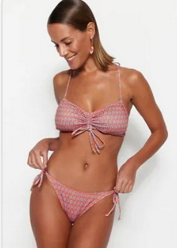 Trendyol & Milla Trendyolmilla Bohem Tarz Renkli Bağcıklı Bikini