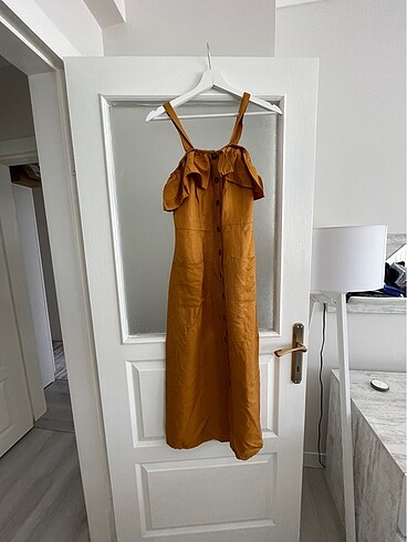 36 Beden camel Renk Elbise
