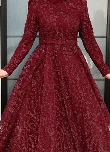 Bordo dantelli abiye