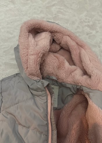 Kız Çocuk Kürk Detaylı Strappy kalın mont - Görsel 2