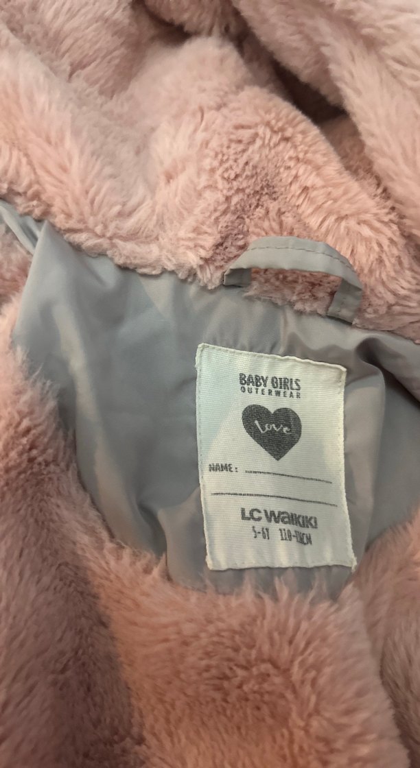 Kız Çocuk Kürk Detaylı Strappy kalın mont - Görsel 5