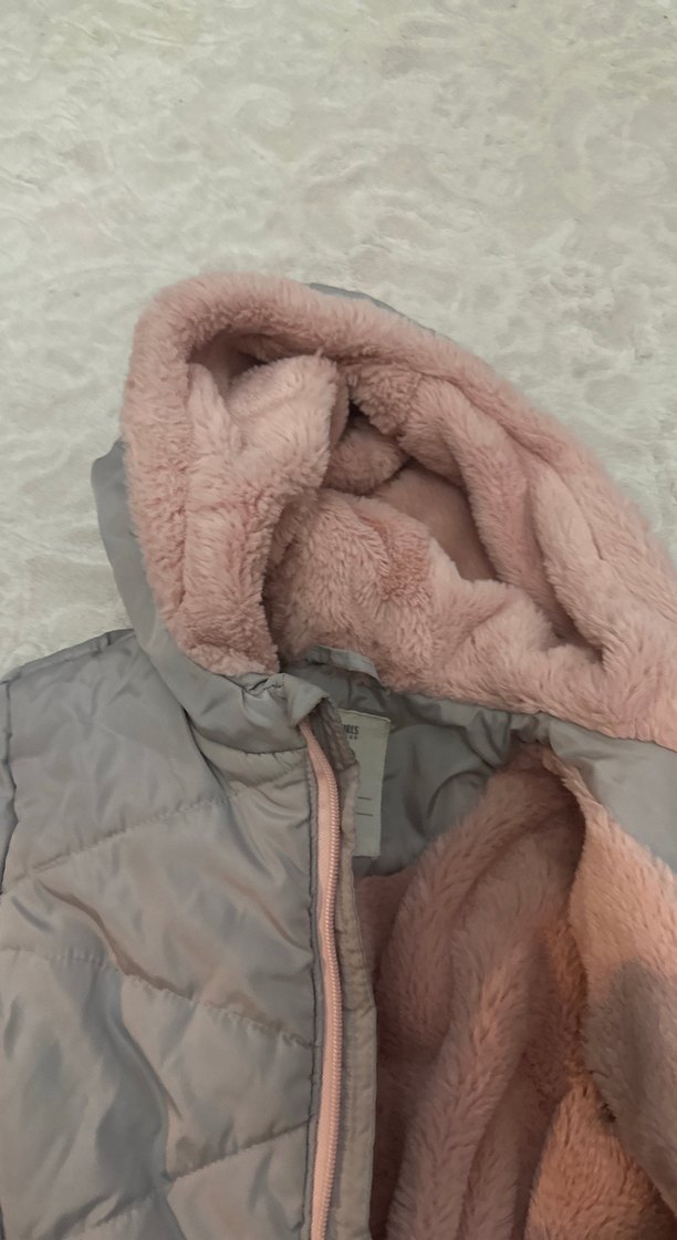 Kız Çocuk Kürk Detaylı Strappy kalın mont - Görsel 2