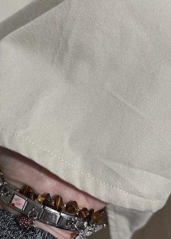 Beyaz Pilili Midi Mini Etek - Görsel 4