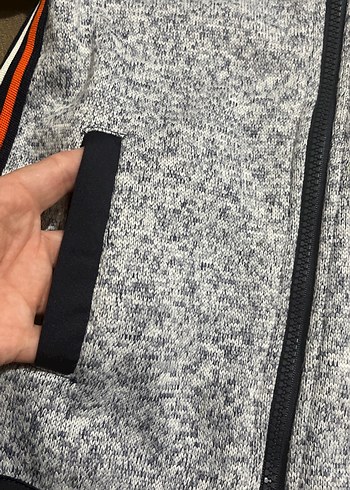 Gri Kapüşonlu Fermuarlı Erkek Ceketi - Görsel 3