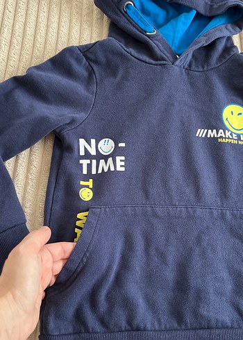 Erkek Çocuk Kapüşonlu Mavi Sweatshirler - Görsel 3