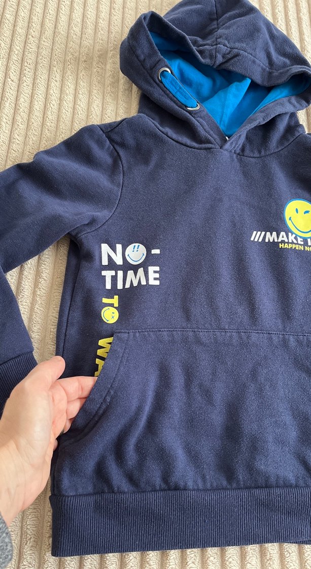 Erkek Çocuk Kapüşonlu Mavi Sweatshirler - Görsel 3