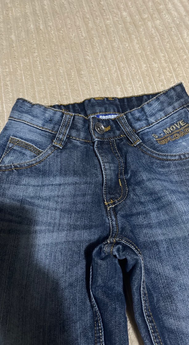 Gri Bol Kesim Denim Erkek Pantolon ve svit - Görsel 5