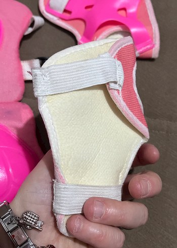 Kız Çocuk Pembe Biker Koruyucu Seti Velcro - Görsel 3