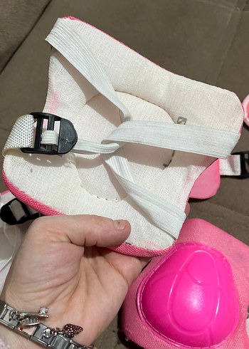 Kız Çocuk Pembe Biker Koruyucu Seti Velcro - Görsel 4