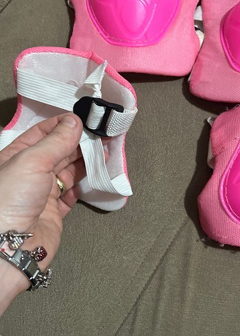 Kız Çocuk Pembe Biker Koruyucu Seti Velcro - Görsel 2