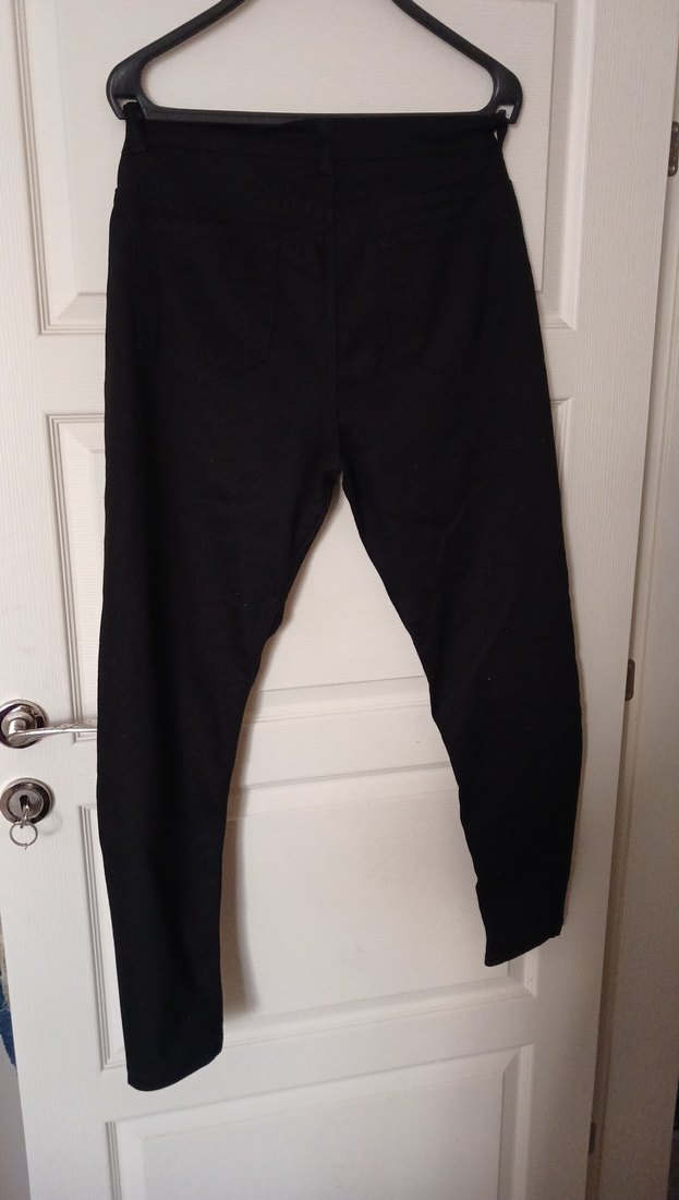 Düğmeli Siyah Erkek Kot Pantolon - Görsel 4