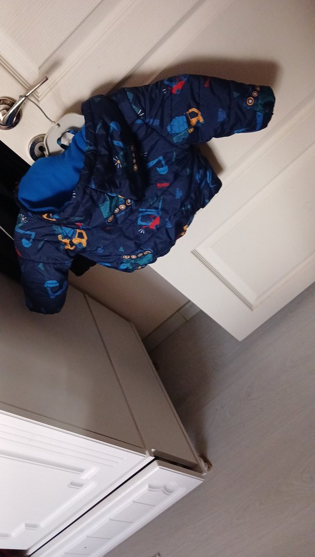 Erkek Çocuk Baskılı Kapüşonlu Mavi Mont - Görsel 2