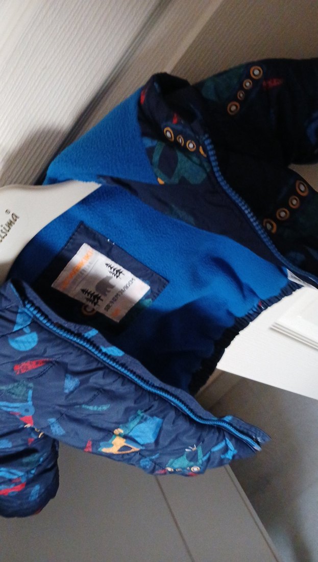 Erkek Çocuk Baskılı Kapüşonlu Mavi Mont - Görsel 4