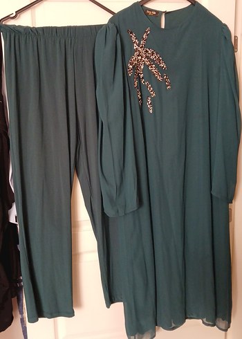 Uzun Kollu Yeşil Salaş yeşil Tunik - Görsel 2