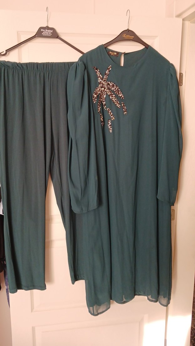 Uzun Kollu Yeşil Salaş yeşil Tunik - Görsel 4