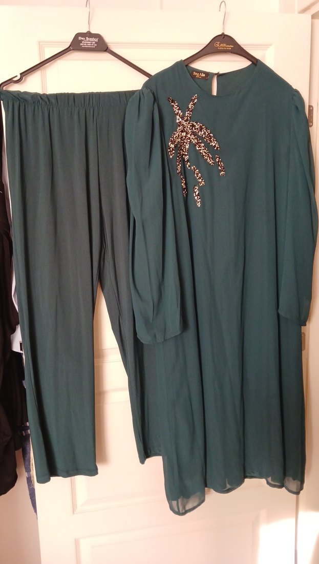 Uzun Kollu Yeşil Salaş yeşil Tunik - Görsel 2