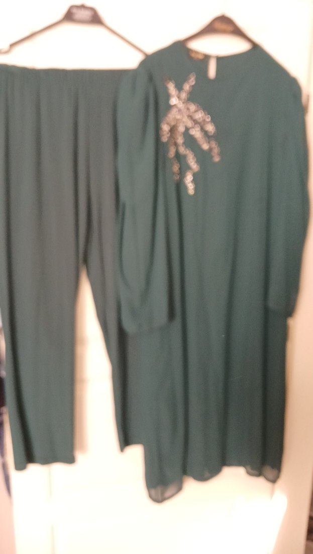 Uzun Kollu Yeşil Salaş yeşil Tunik - Görsel 5