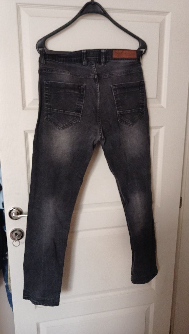 Gri Kadın Bol Kesim Midi Kot Pantolon - Görsel 4