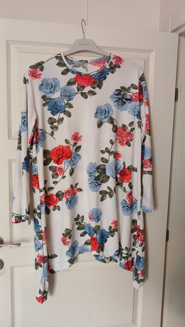 Çiçek Desenli Uzun Kollu Bohem Tunik - Görsel 2