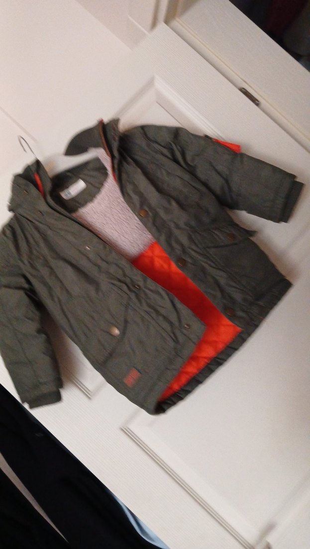 Gri Düğmeli Erkek Çocuk Mont - Görsel 2