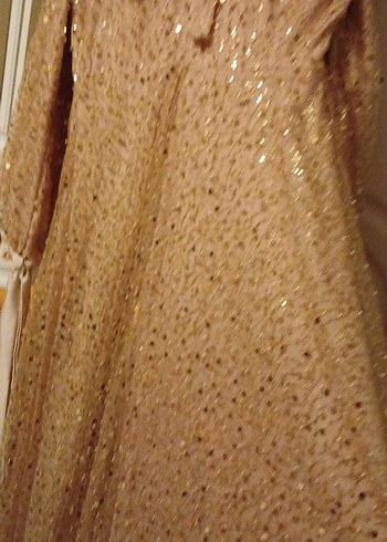 Bej Nakışlı Uzun Bohem Elbise - Görsel 8