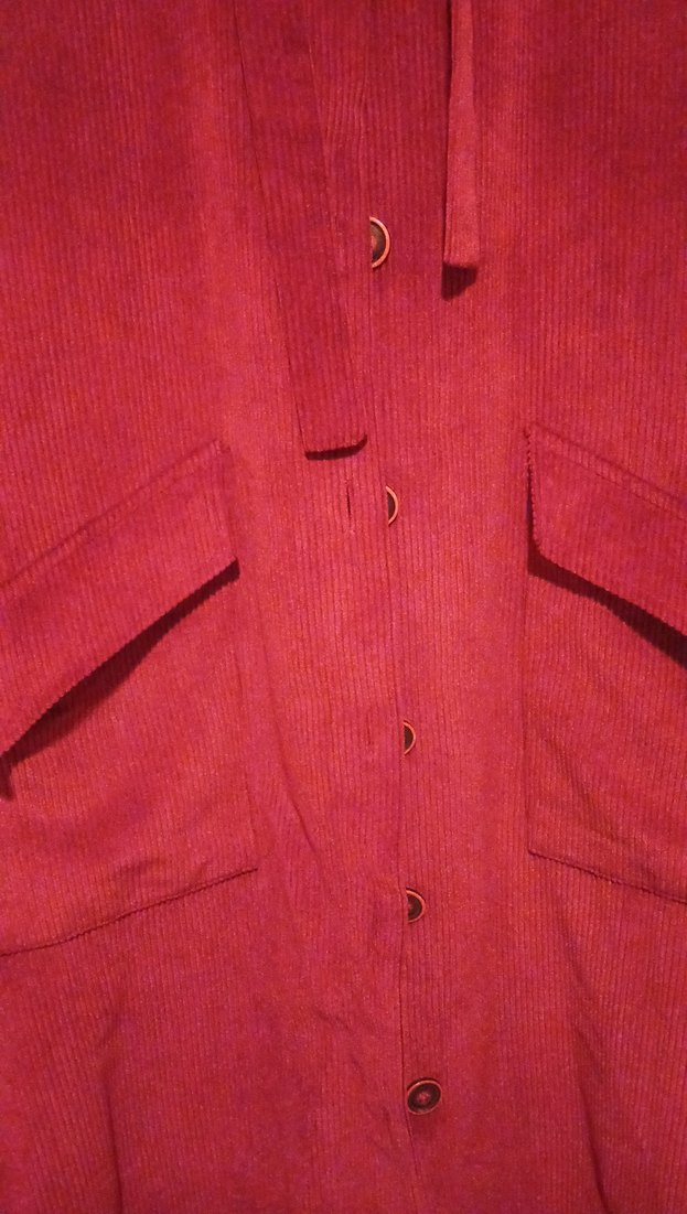 Bordo Süet Uzun Hamile Kabanı - Görsel 3