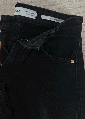 BERSHKA Kadın Siyah Denim Pantolon - Görsel 3