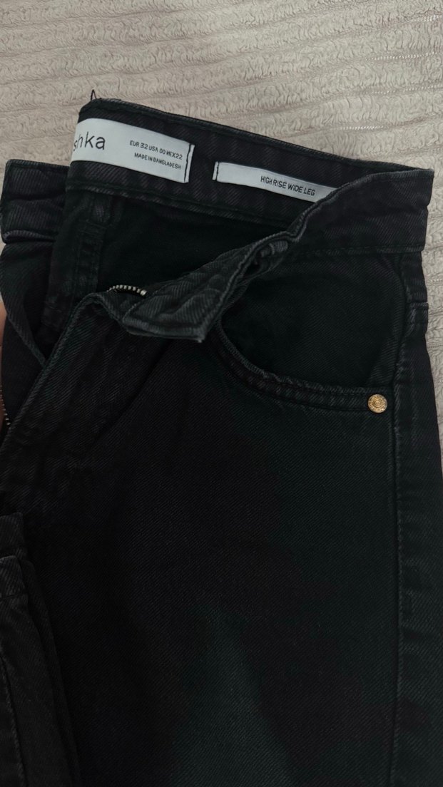 BERSHKA Kadın Siyah Denim Pantolon - Görsel 3